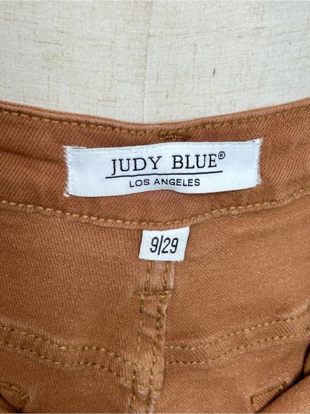 Judy Blue Jeans Womens 9/29 Caramel Brown High Rise Straight Leg Stretch Denim - Picture 4 of 8